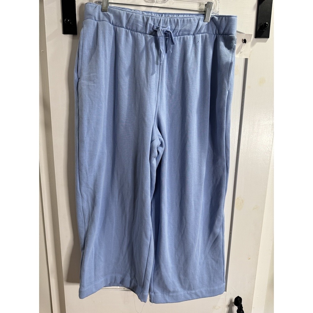 New Day Fleece Boyfriend Basic Wide Sweatpant Light Blue Sz Med 34w 24 Inseam